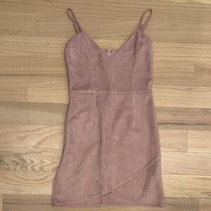 NWOT Strappy Pink Suede Dress